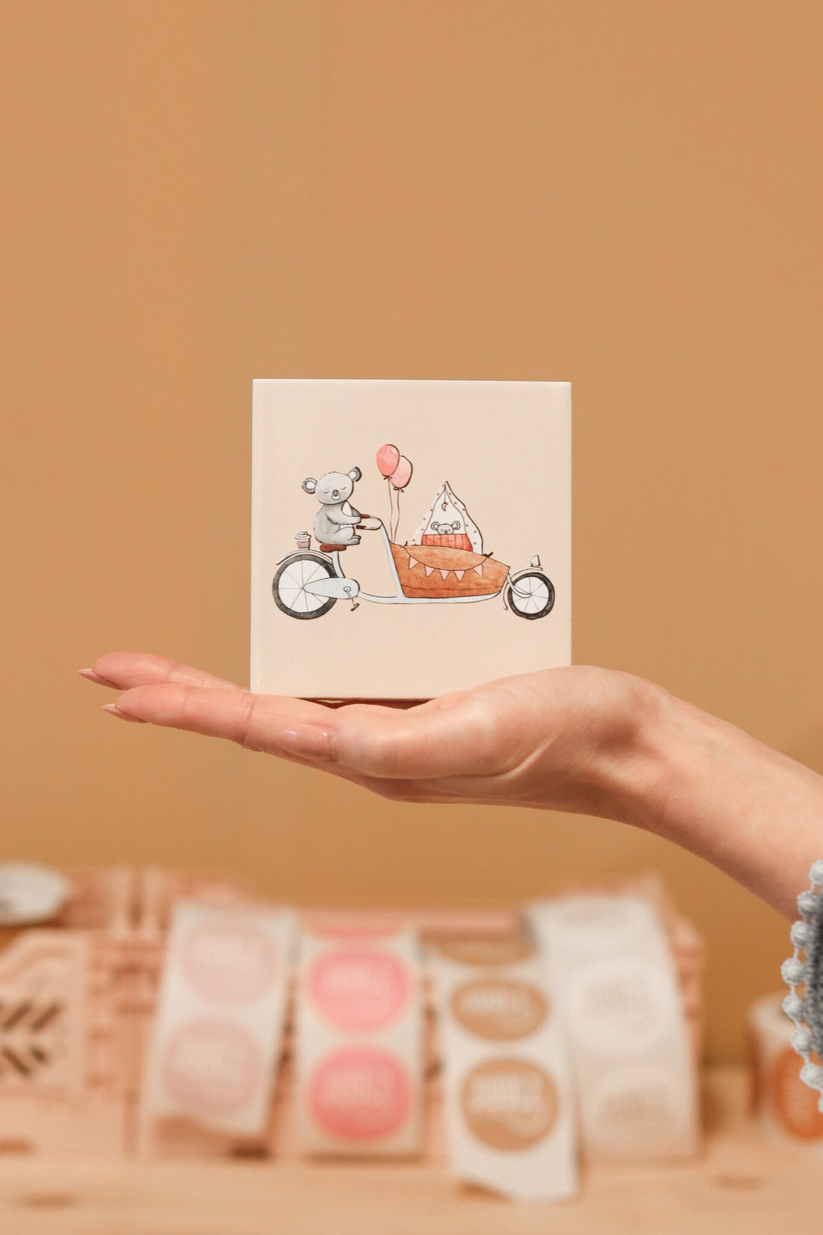 Tegeltje bakfiets roze | Juulz
