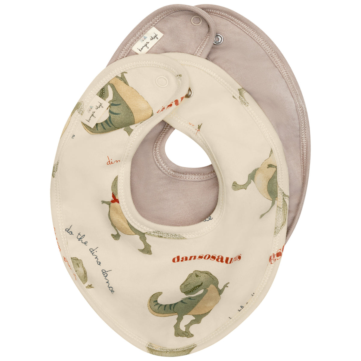 Slabbetje van Konges Sløjd basic 2 pack bib | Dansosaurus/stone