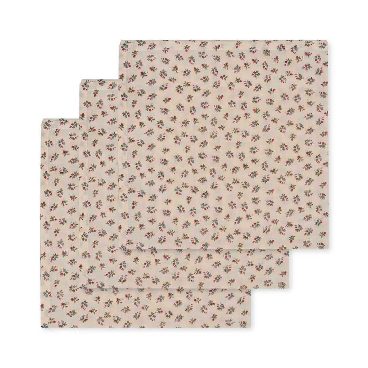 KONGES SLØJD hydrofiele doeken baby 3-pack mousseline GOTS Fleur Tricolore bloemen