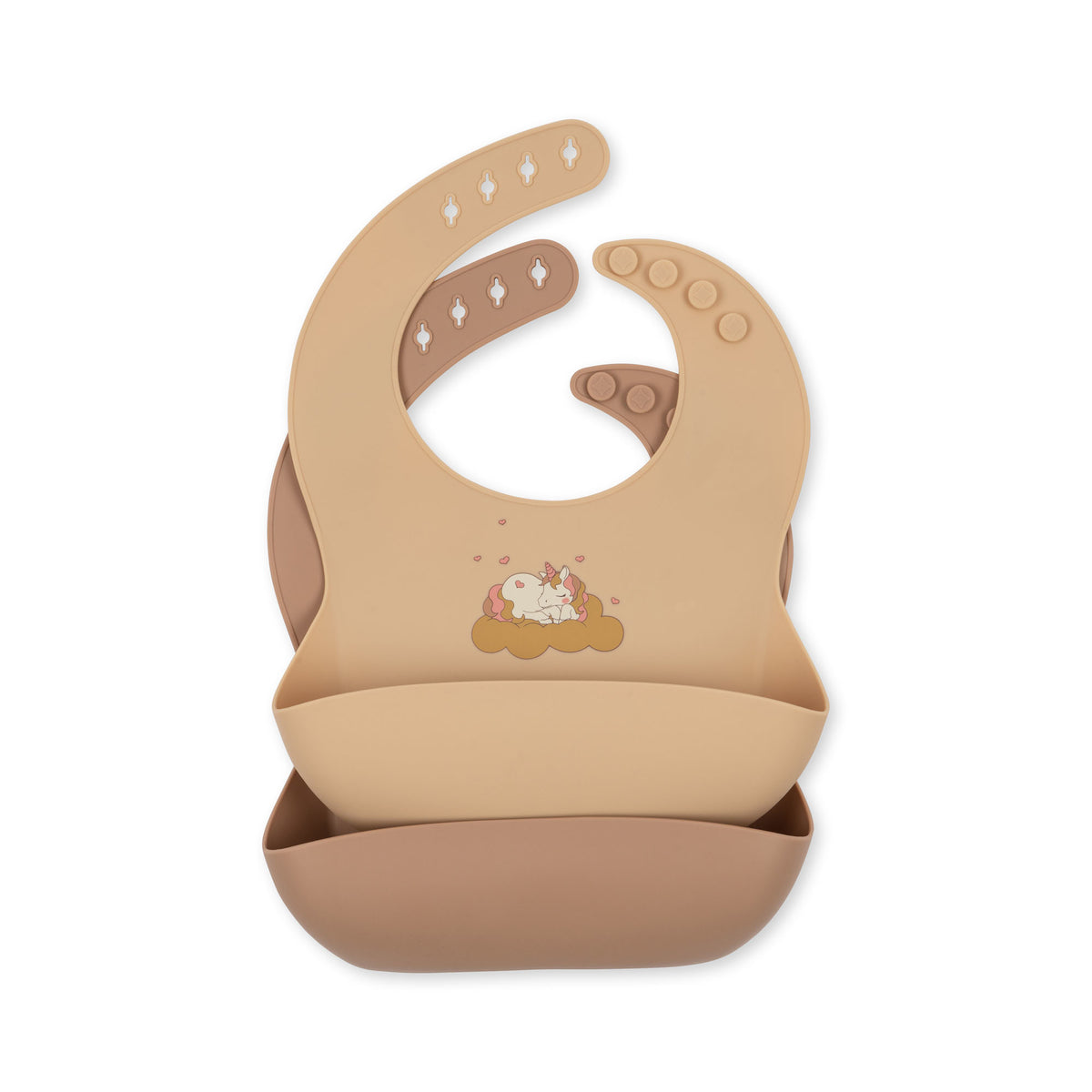 KONGES SLØJD siliconen slabbetjes baby 2-pack Unicorn