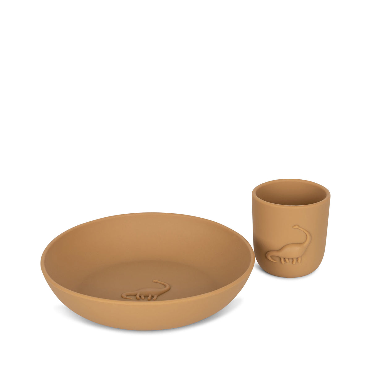 KONGES SLØJD bord en beker set kind Dino Almond beige eetset