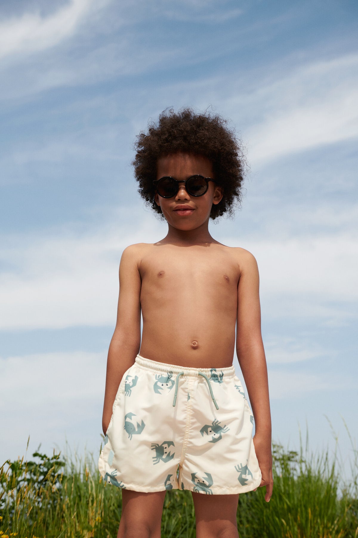 LIEWOOD zwembroek jongen Aiden Crab Sandy beige