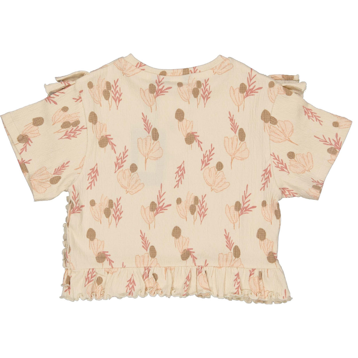 LEVV shirt meisje Shai T-shirt Pink Leaves roze met bladerenprint