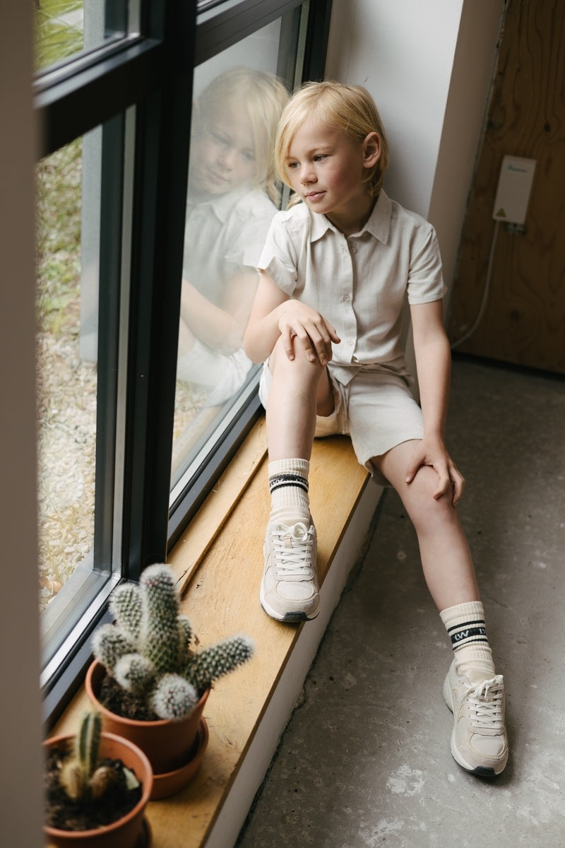 LEVV blouse jongen Remon blouse White Cream wit crème