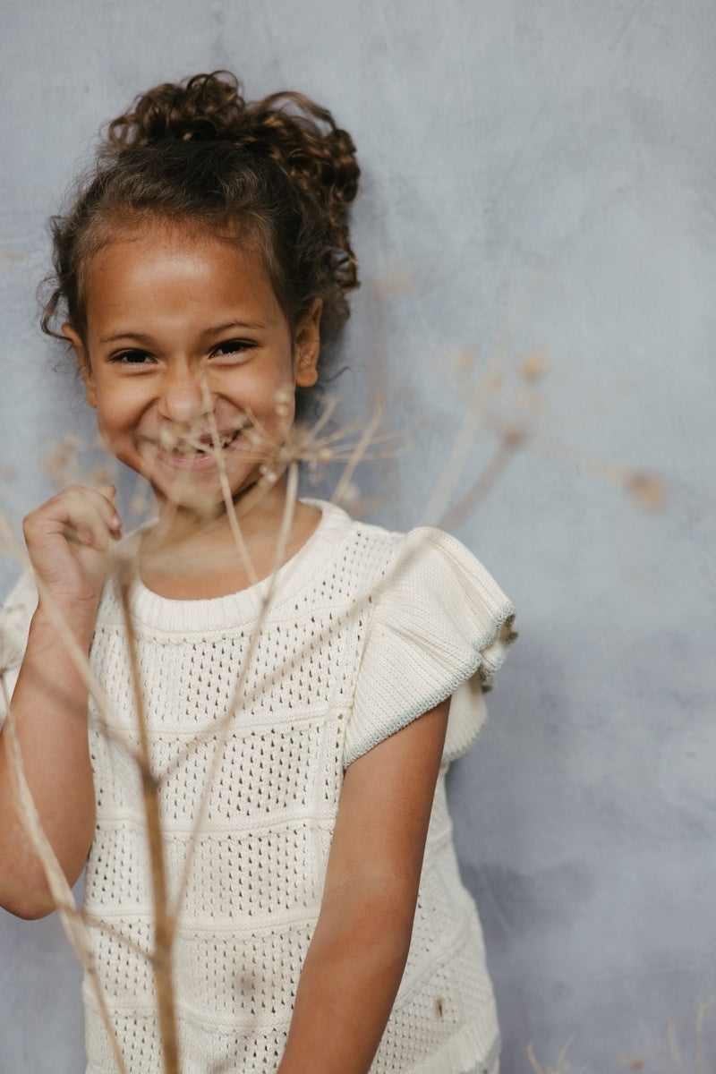 LEVV shirt meisje Shenna T-shirt Off White crème