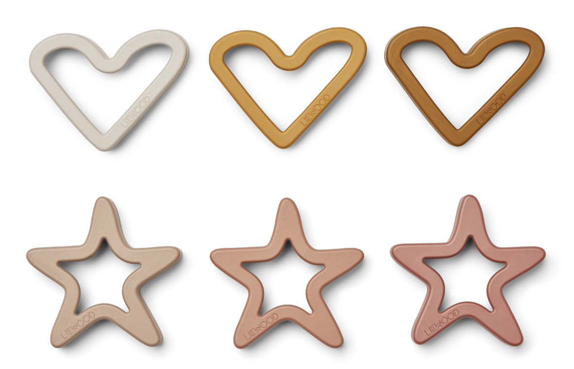LIEWOOD koekjesvormpjes Svend 6-pack Holiday Rose Multi Mix roze