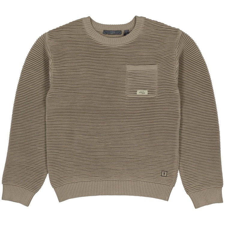 LEVV trui jongen Veto sweater Taupe taupe
