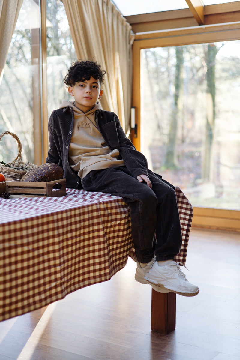 LEVV broek jongen Tristan pants Dark Brown donkerbruin