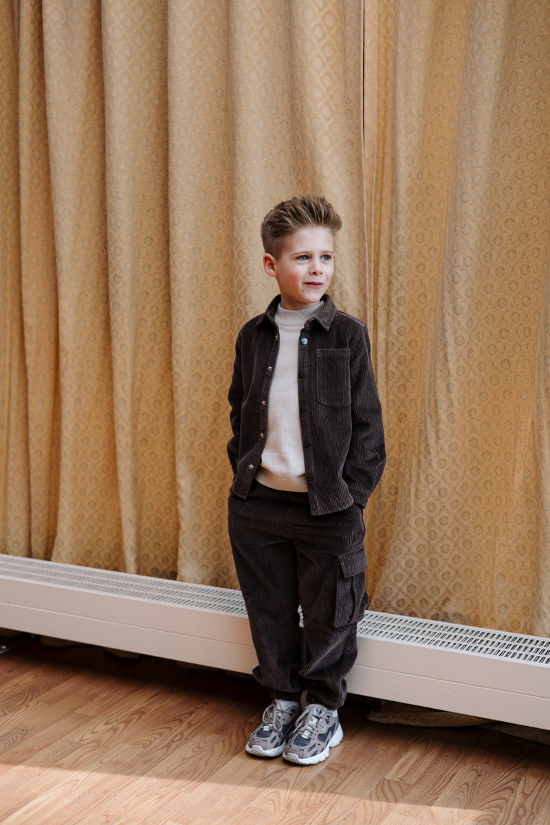 LEVV broek jongen Tristan pants Dark Brown donkerbruin
