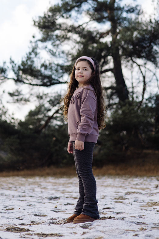 LEVV flared broek jongen Ville flared broek Mud Grey grijs