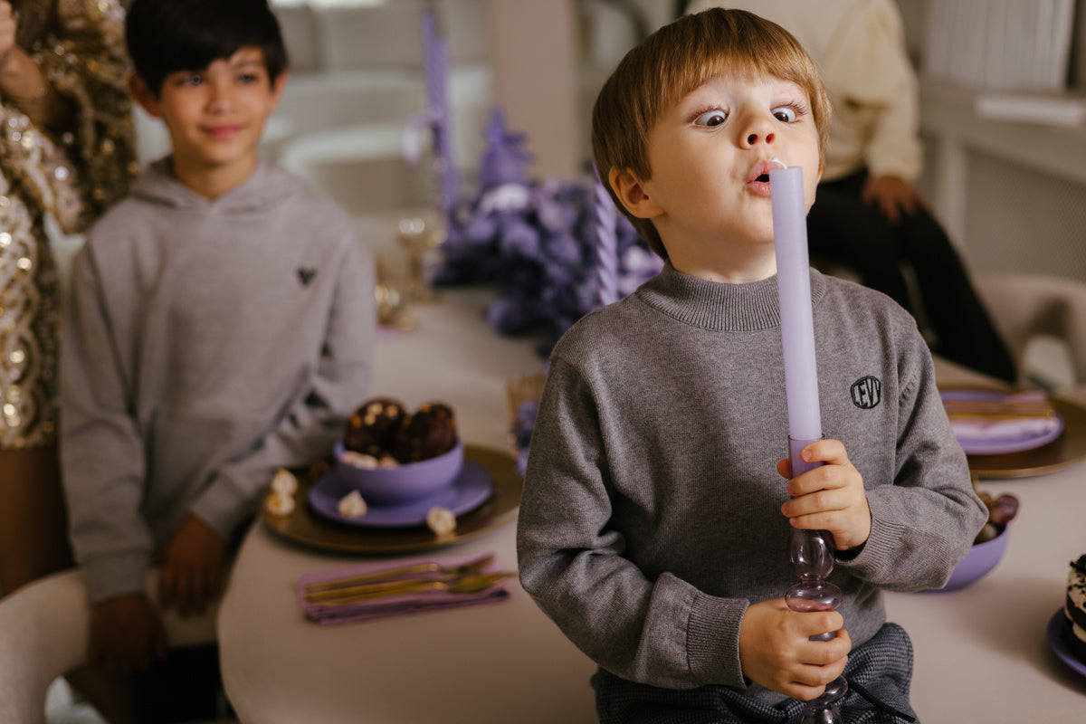 LEVV sweater jongen Cesar sweater Grey Melee grijs gemêleerd