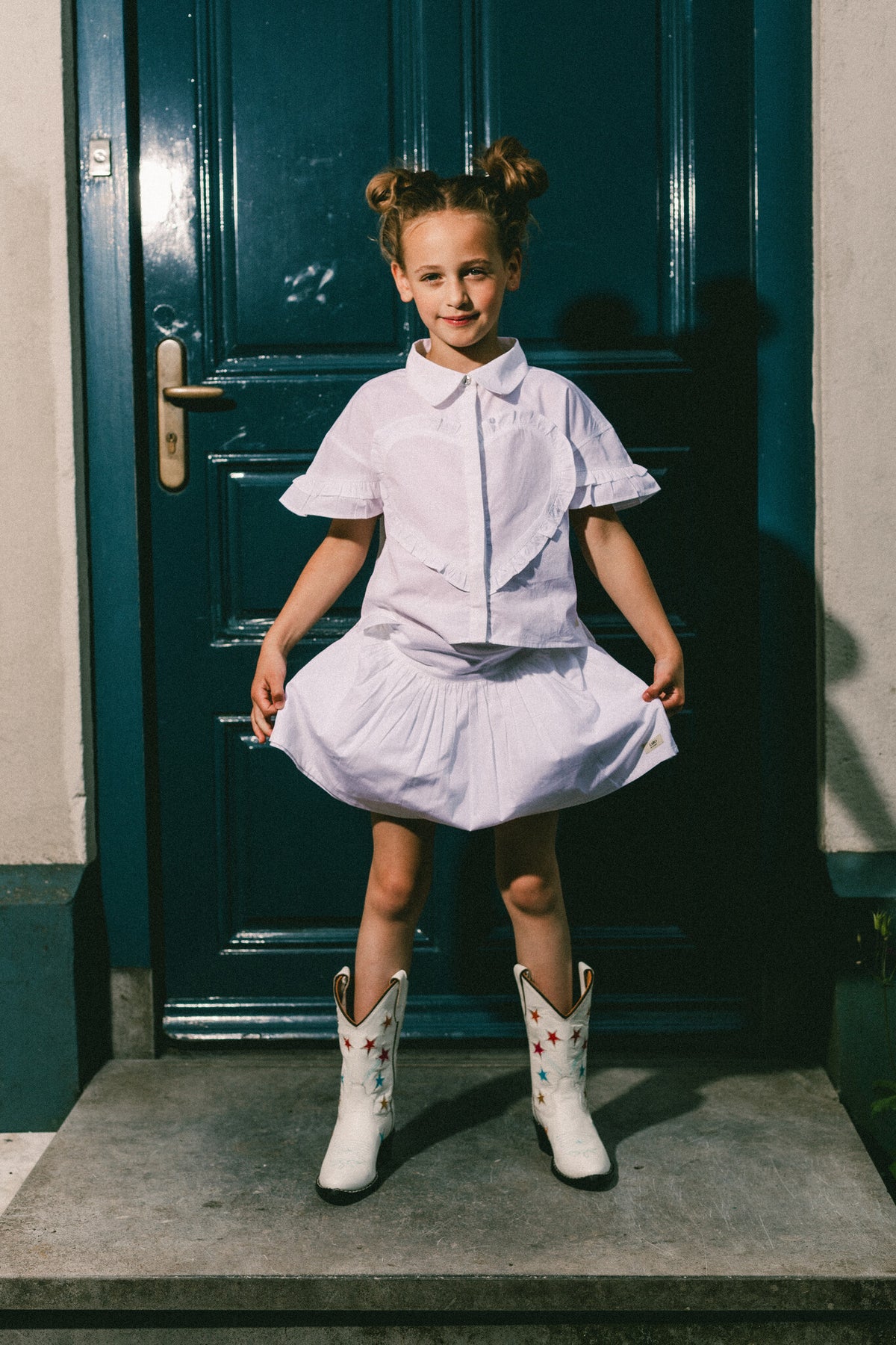 Labo de Colores rokje meisje Clara met kant White wit (valt groot)