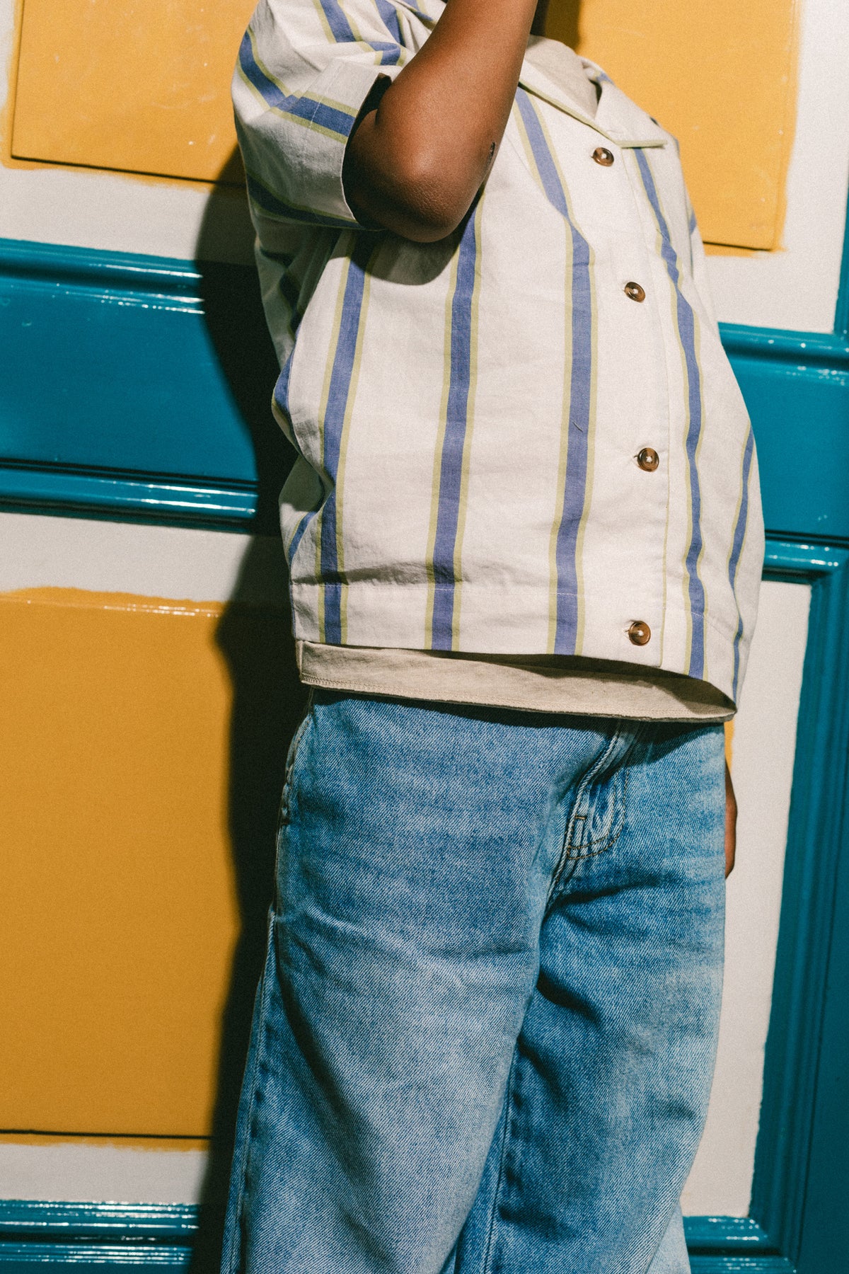 Labo de Colores blouse jongen Nicho gestreept (vanille mêlee)