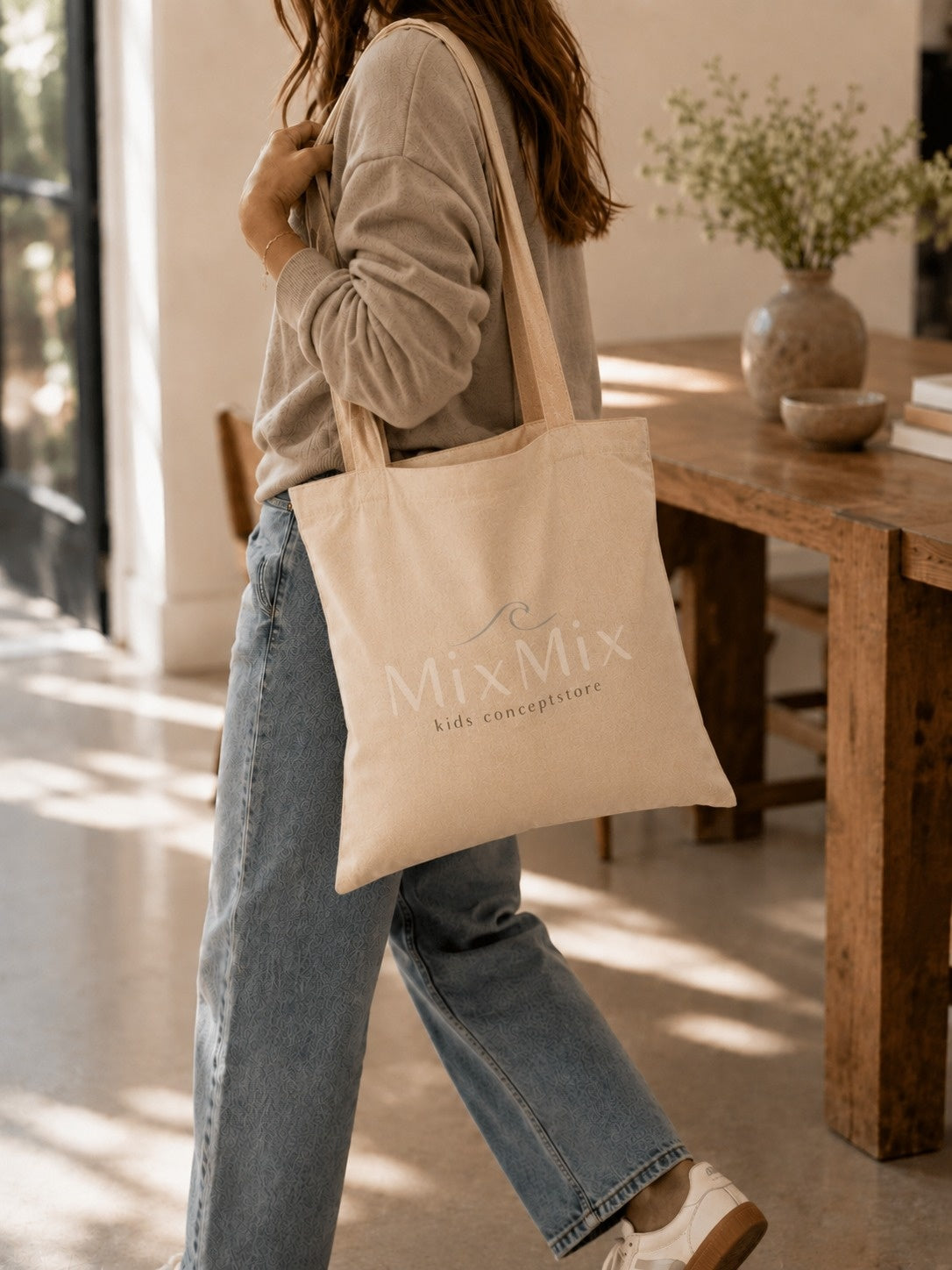 MixMix linnen tasje tas Naturel (beige)
