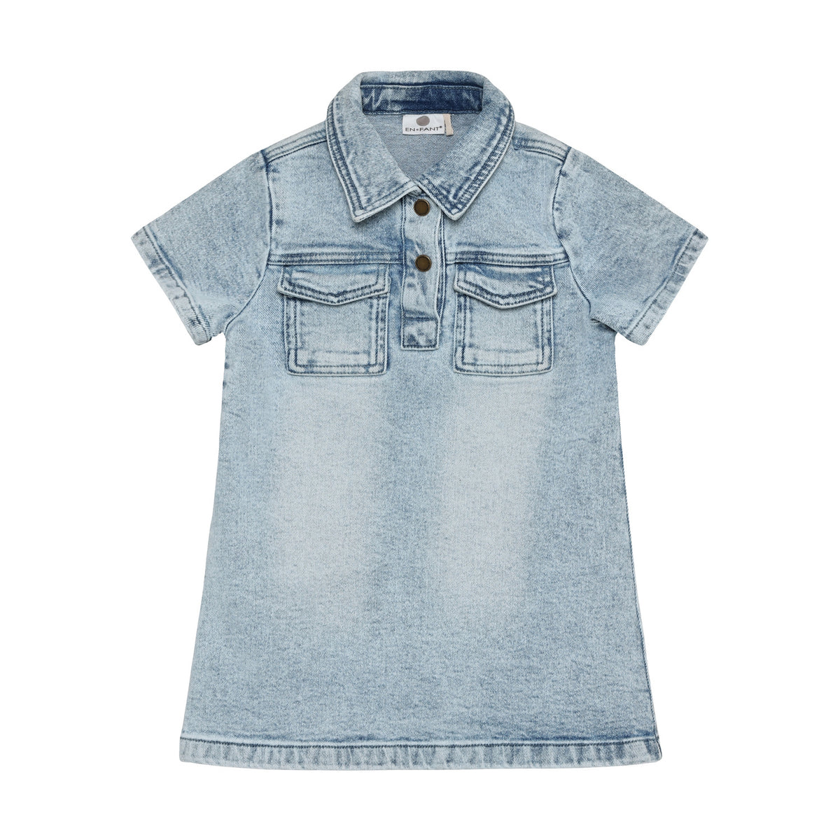 EN FANT jurk kind denim Light Blue Denim spijkerjurk blauw