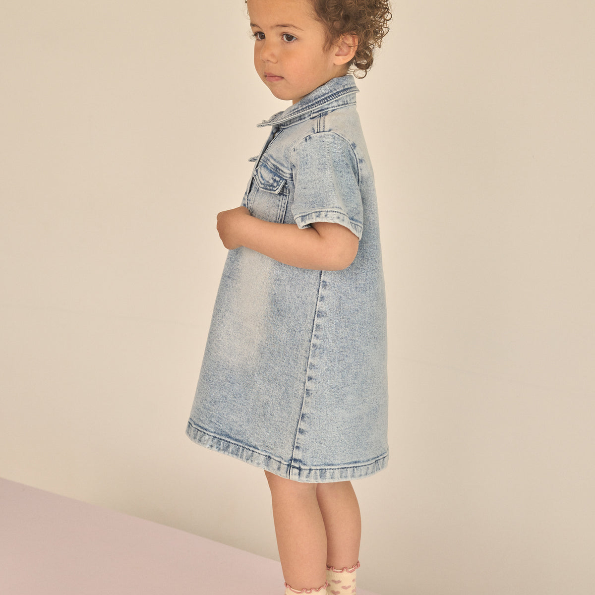 EN FANT jurk kind denim Light Blue Denim spijkerjurk blauw