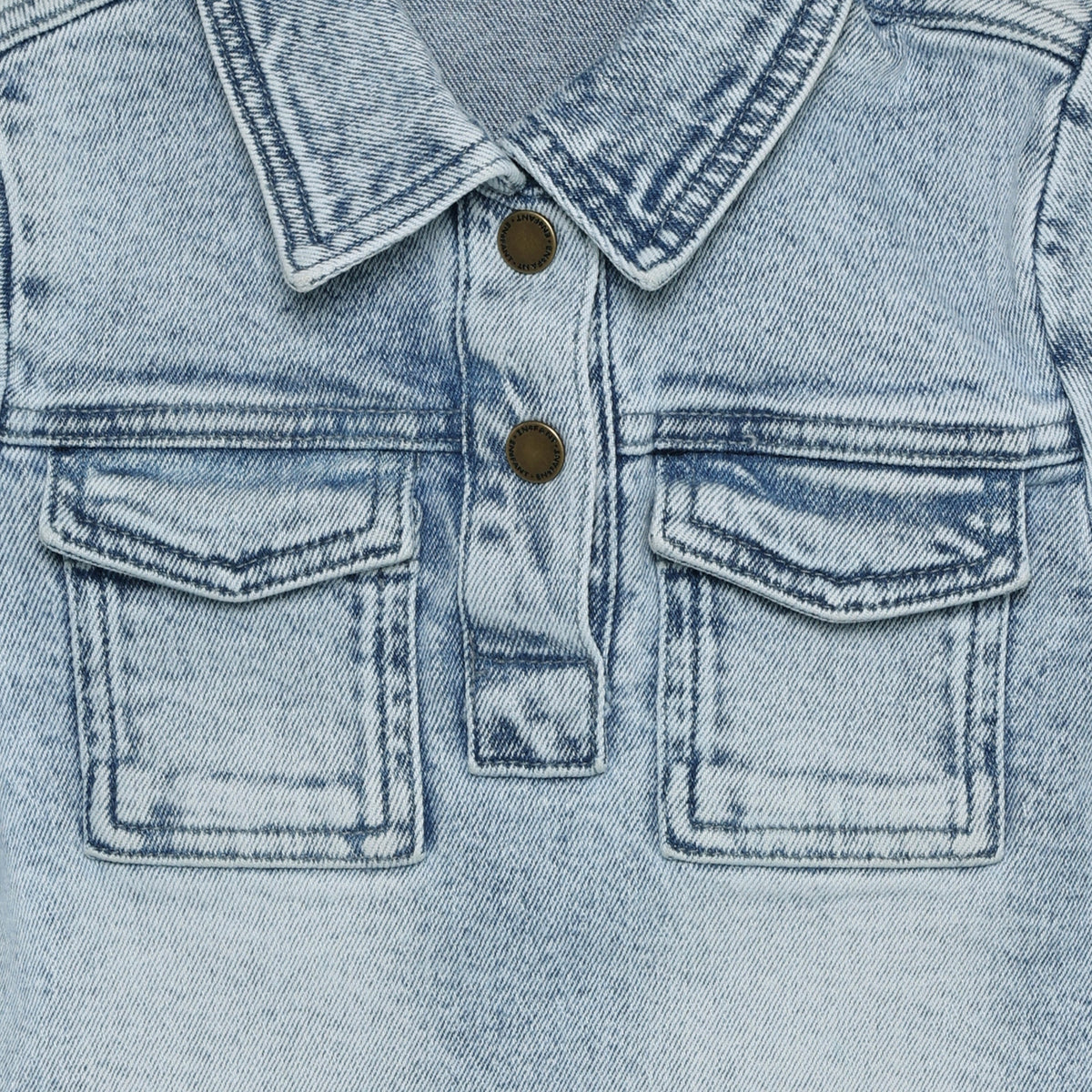 EN FANT jurk kind denim Light Blue Denim spijkerjurk blauw