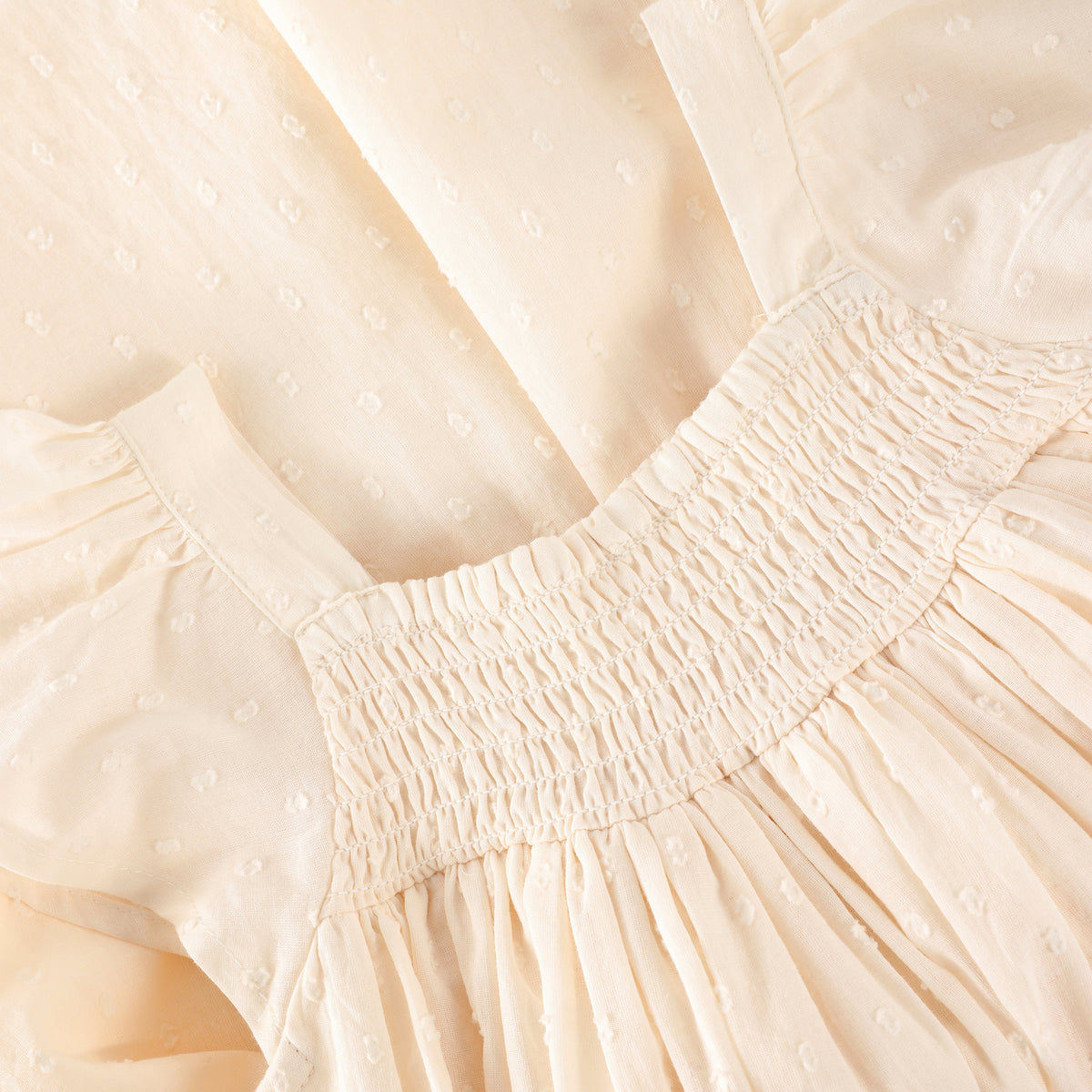 EN FANT jurk kind Dobby Eggnog beige