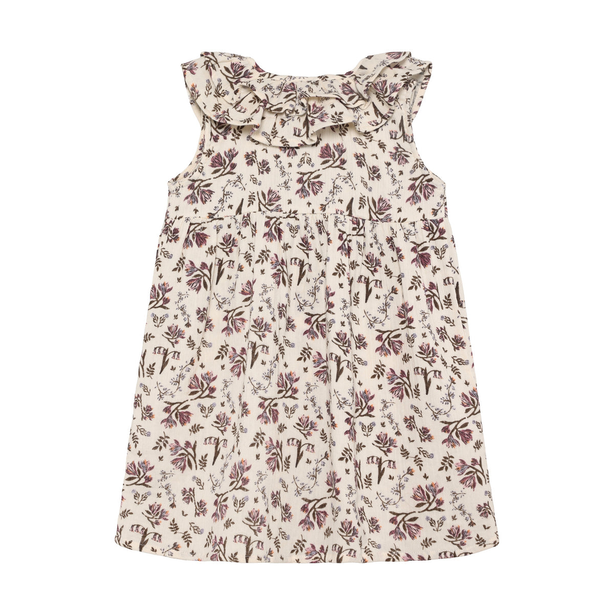 EN FANT jurk kind Floral Woven Eggnog bloemenjurk beige