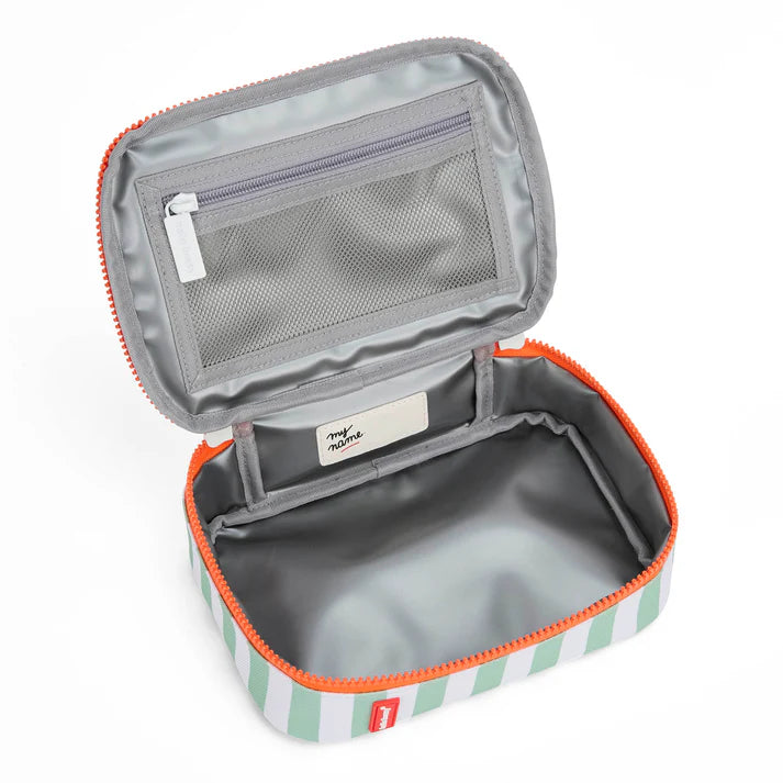 HELLO HOSSY isotherm lunchzakje kind Green Stripes groen gestreept geïsoleerd lunchtasje