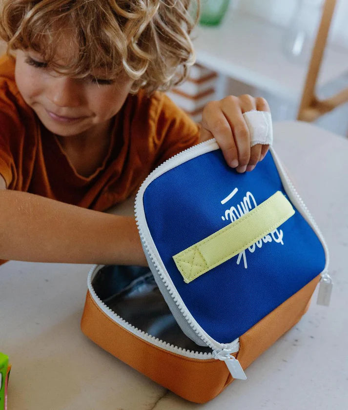 HELLO HOSSY isotherm lunchzakje kind Mini Blue Canyon blauw geïsoleerd lunchtasje