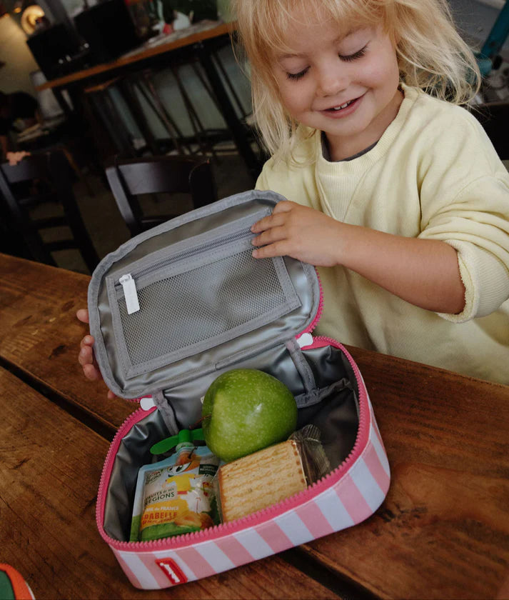 HELLO HOSSY isotherm lunchzakje kind Pink Stripes roze gestreept geïsoleerd lunchtasje