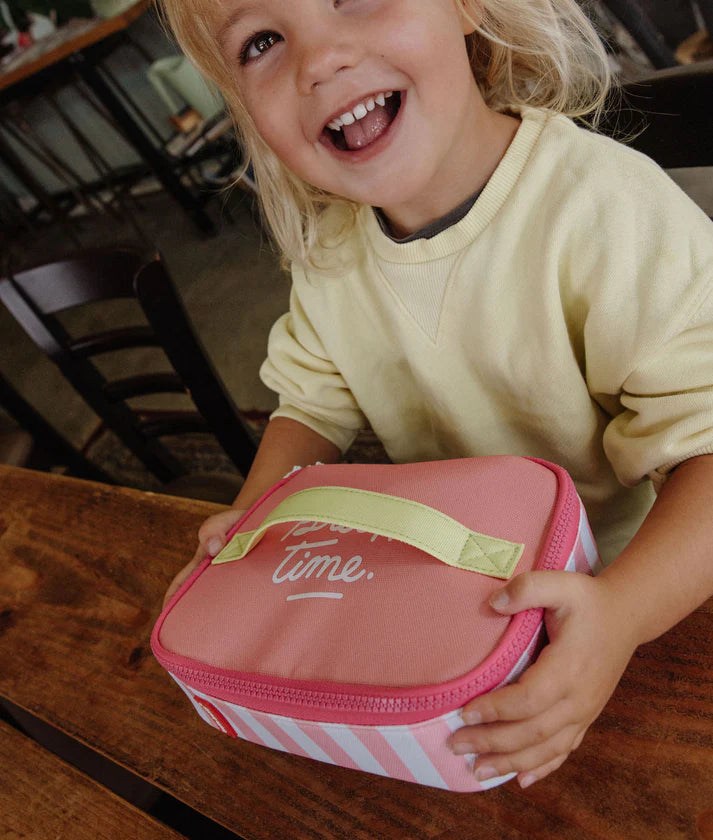 HELLO HOSSY isotherm lunchzakje kind Pink Stripes roze gestreept geïsoleerd lunchtasje