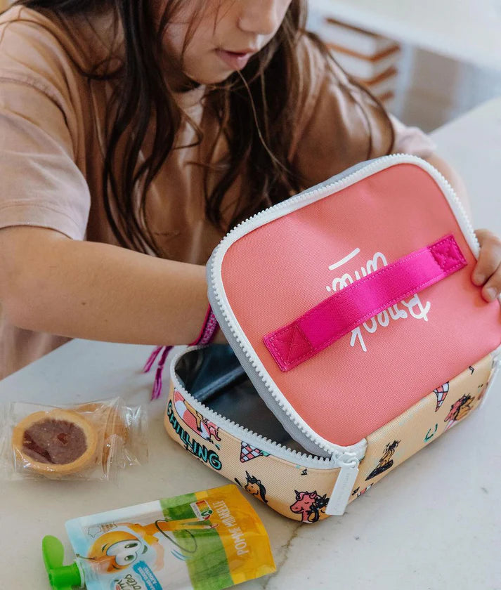HELLO HOSSY isotherm lunchzakje kind Unicorn roze geïsoleerd lunchtasje
