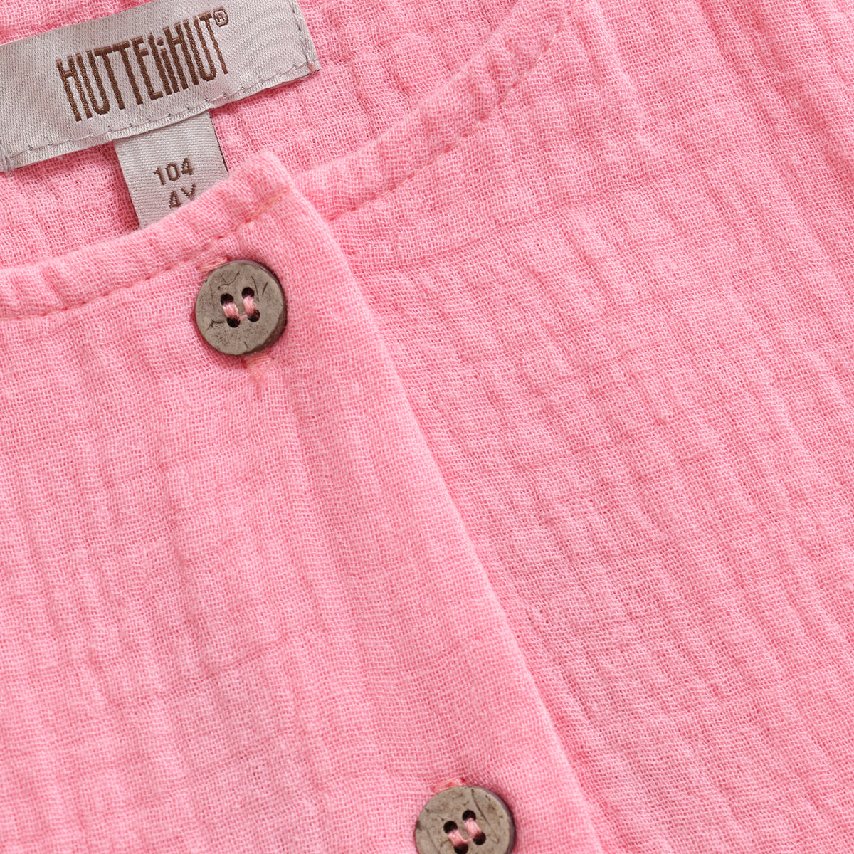 Huttelihut jurk meisje SS Muslin Plumeria roze