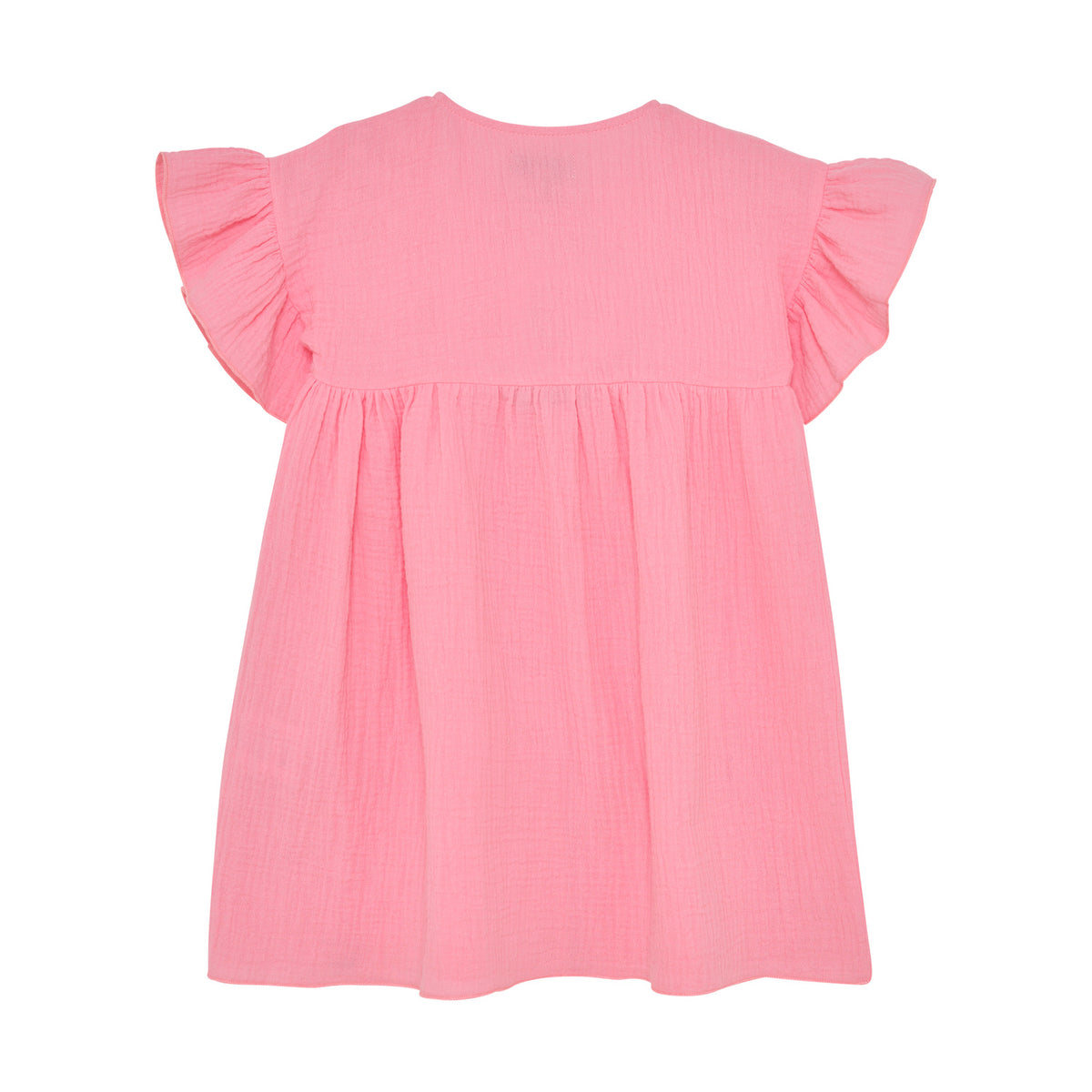Huttelihut jurk meisje SS Muslin Plumeria roze