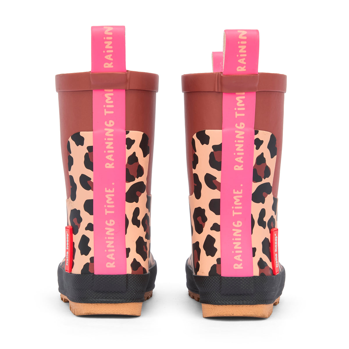 HELLO HOSSY regenlaarzen kind Leopard bruin roze luipaardprint