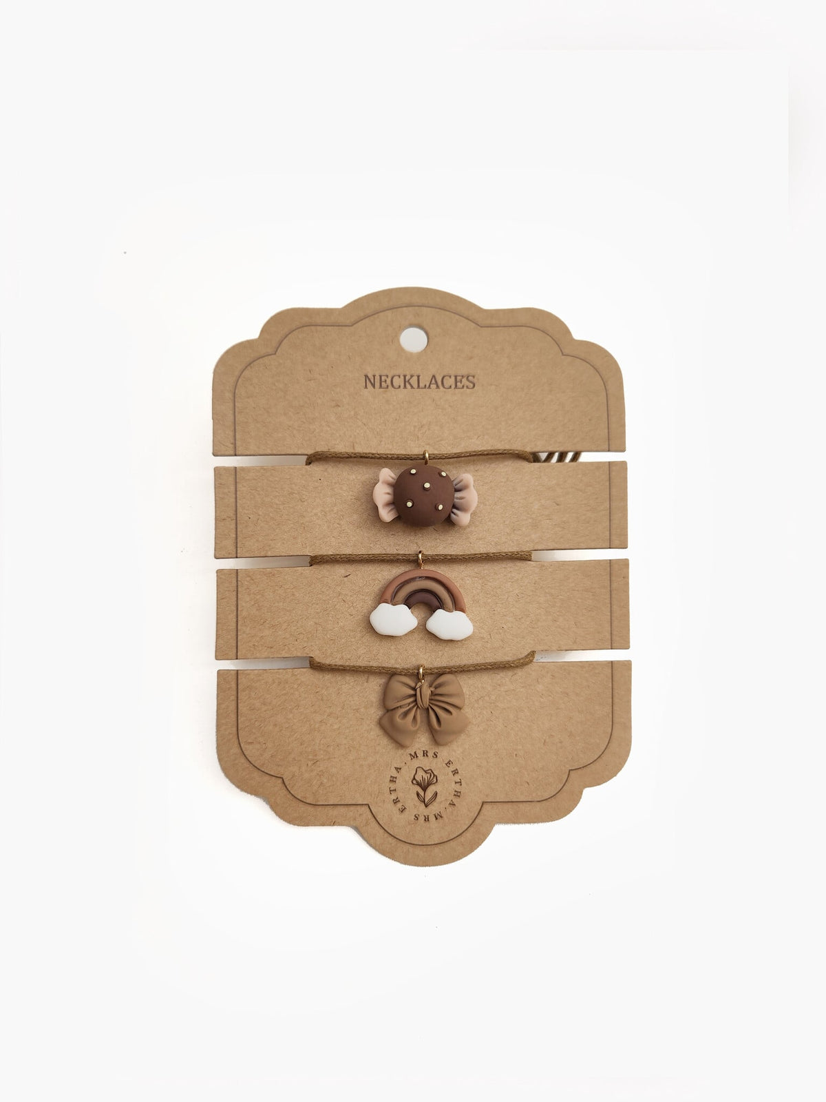 Mrs Ertha kettingen meisje 3-pack Bow Candy Rainbow bruin