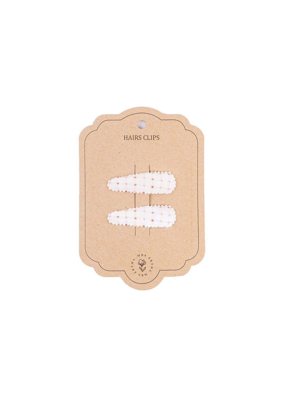 Mrs Ertha haarclips meisje 2-pack Organic Squares Ecru (gebroken wit)