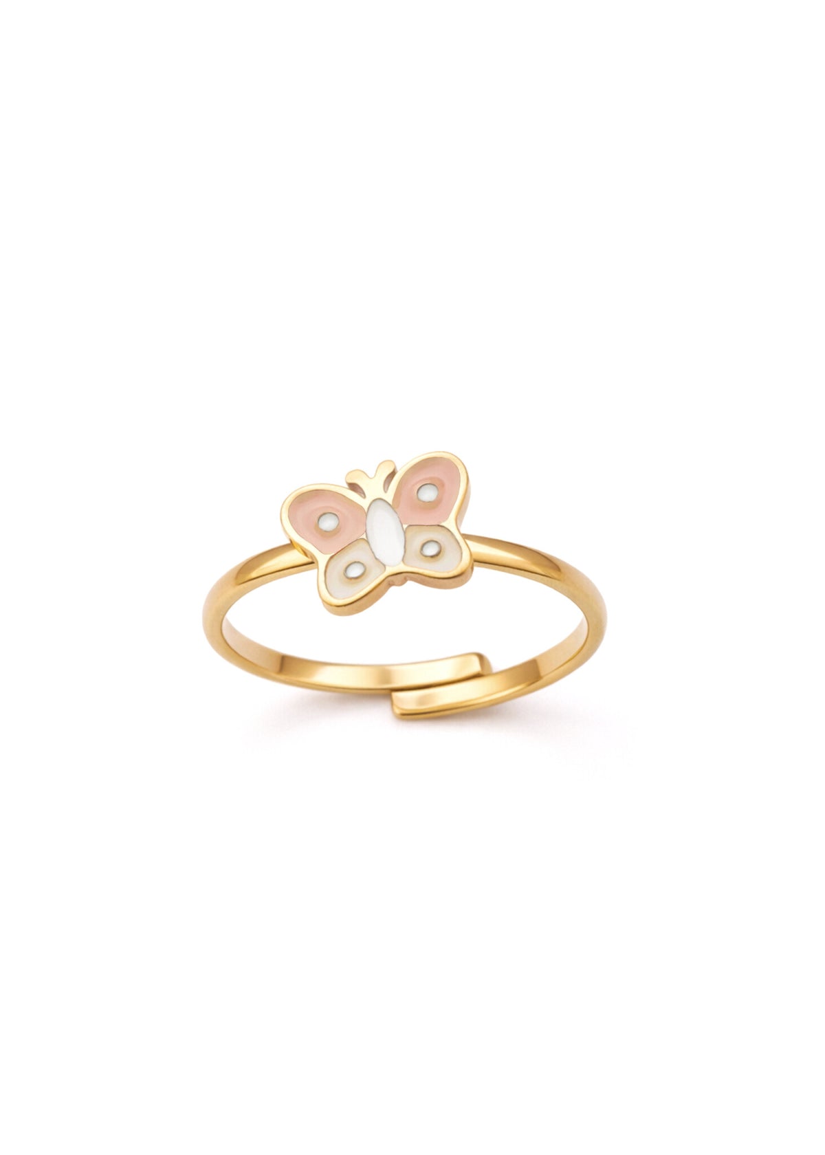Mrs Ertha ring meisje Spin Ring Baby Butterfly Gold (goud)