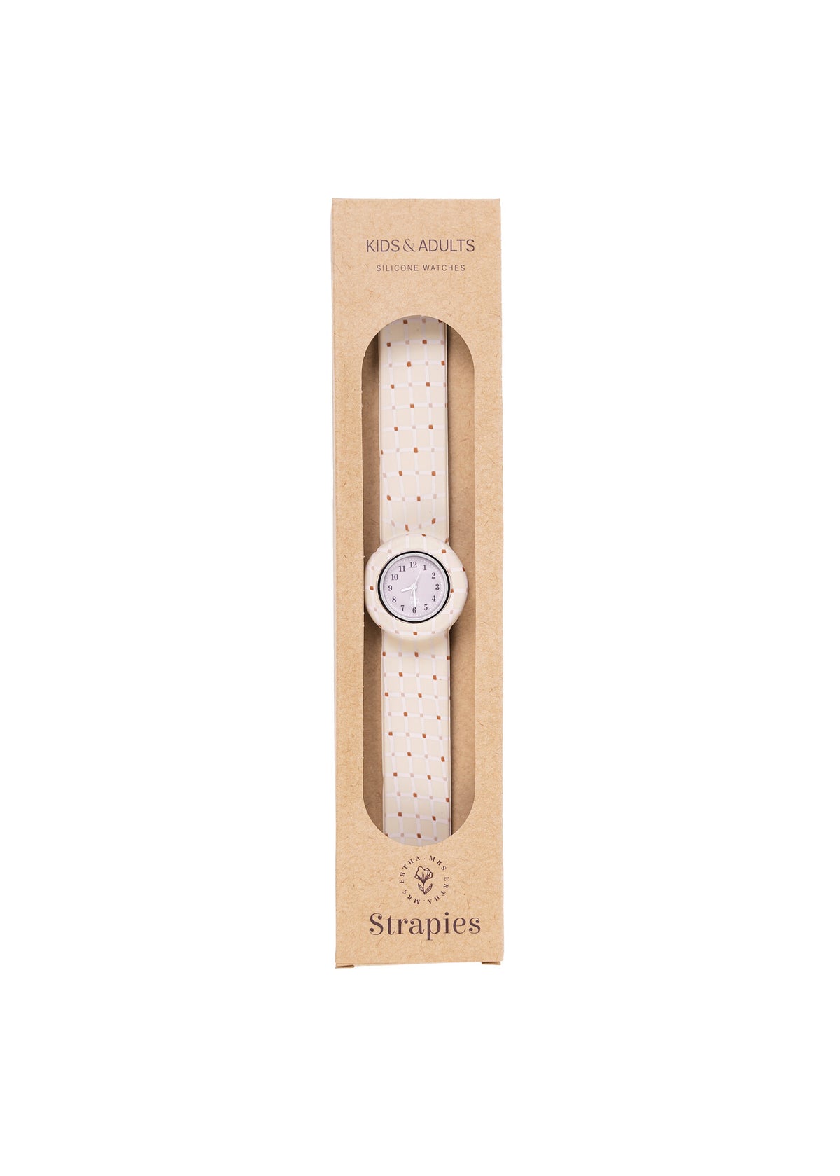 Mrs Ertha horloge meisje Strapies Organic Squares beige