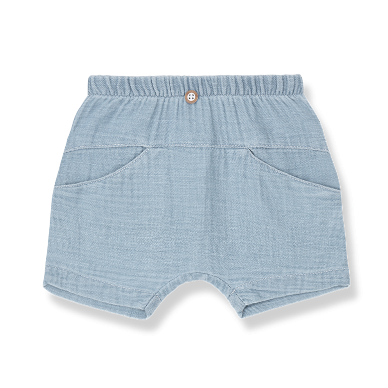 1+ IN THE FAMILY korte broek baby Anafi denim blauw