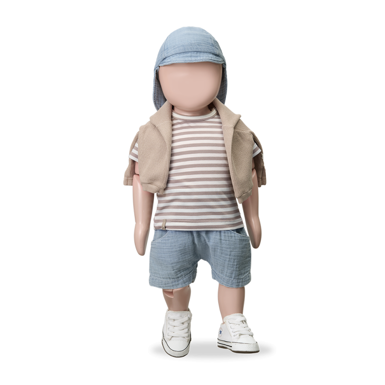 1+ IN THE FAMILY korte broek baby Anafi denim blauw