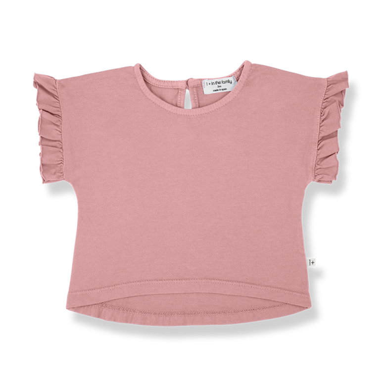 1+ IN THE FAMILY shirt baby Campanet Strawberry roze