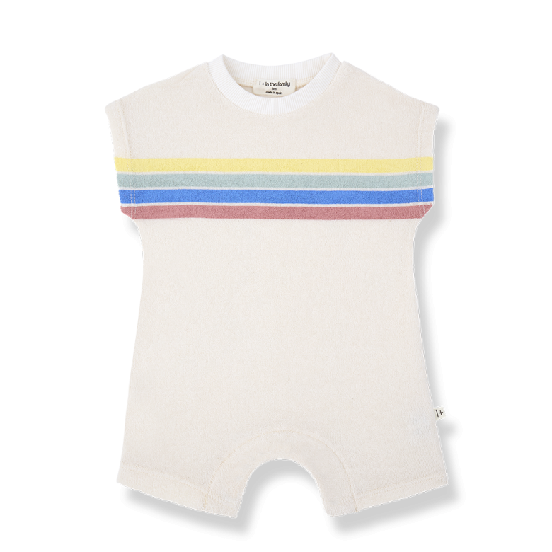1+ IN THE FAMILY jumpsuit baby Campos off-white wit boxpakje