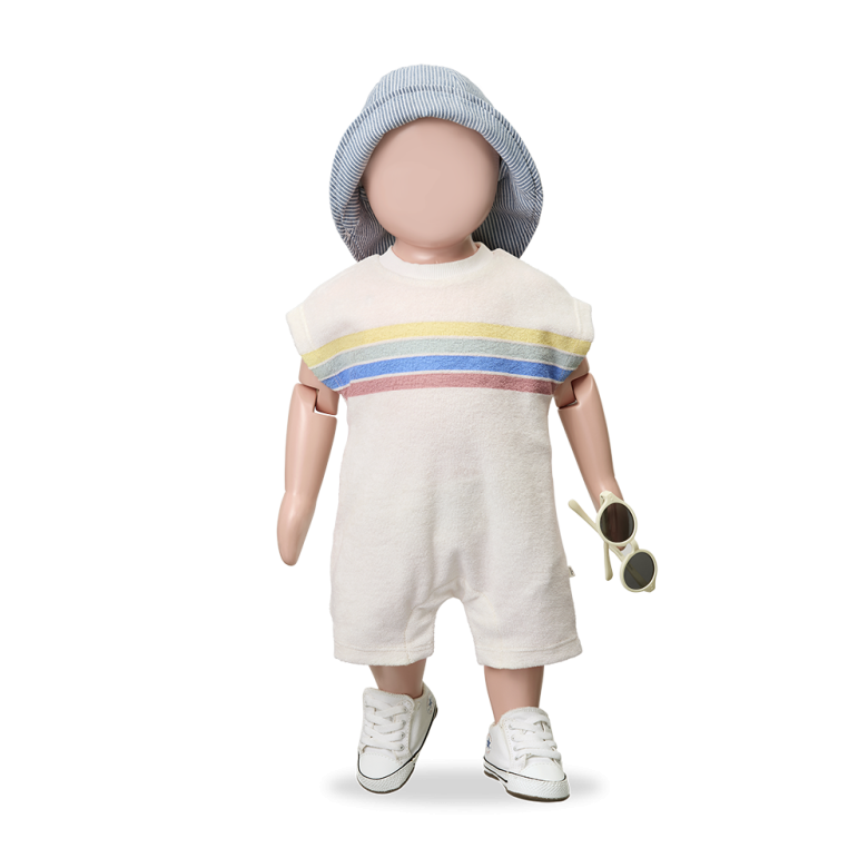 1+ IN THE FAMILY jumpsuit baby Campos off-white wit boxpakje