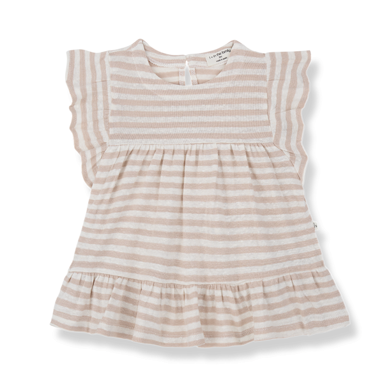 1+ IN THE FAMILY jurk baby Canadell Blossom roze zomerjurk