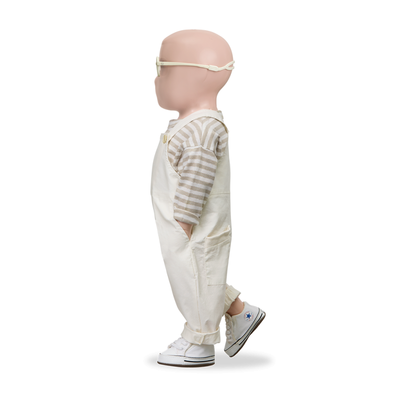 1+ IN THE FAMILY shirt baby Canapost beige wit lange mouw