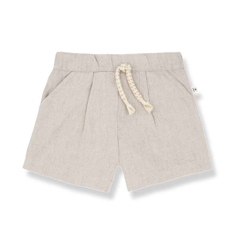 1+ IN THE FAMILY korte broek baby Colomers beige wit