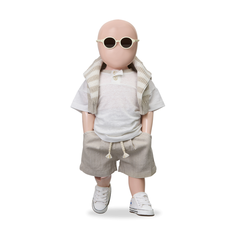 1+ IN THE FAMILY korte broek baby Colomers beige wit