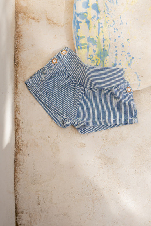 1+ IN THE FAMILY korte broek baby Deia denim blauw