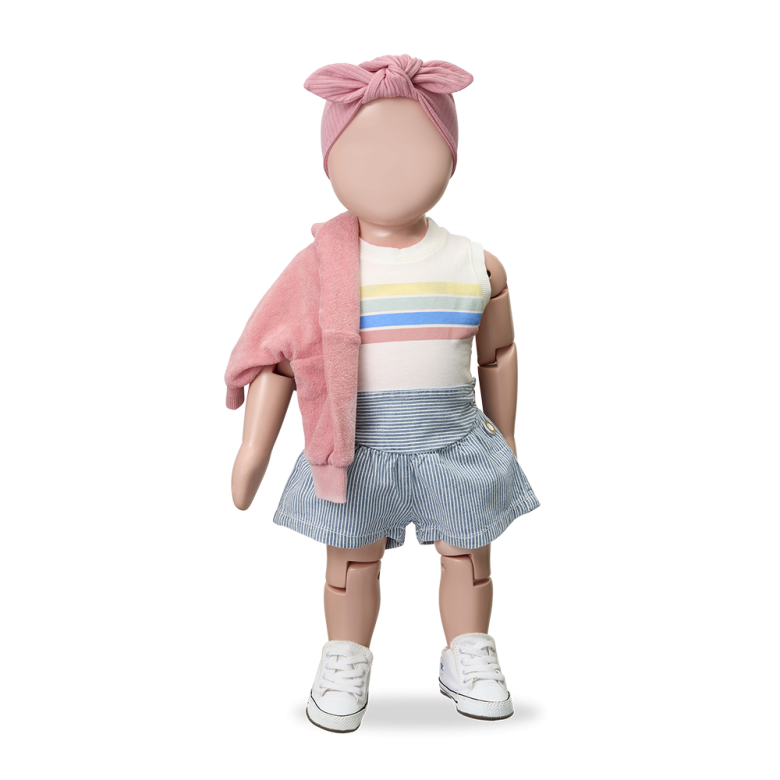 1+ IN THE FAMILY korte broek baby Deia denim blauw