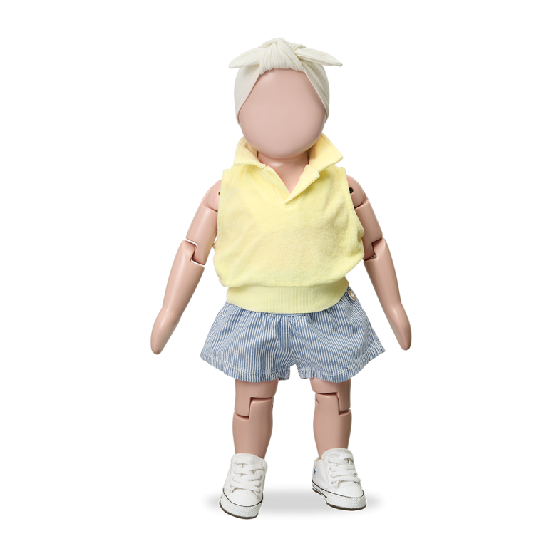 1+ IN THE FAMILY korte broek baby Deia denim blauw