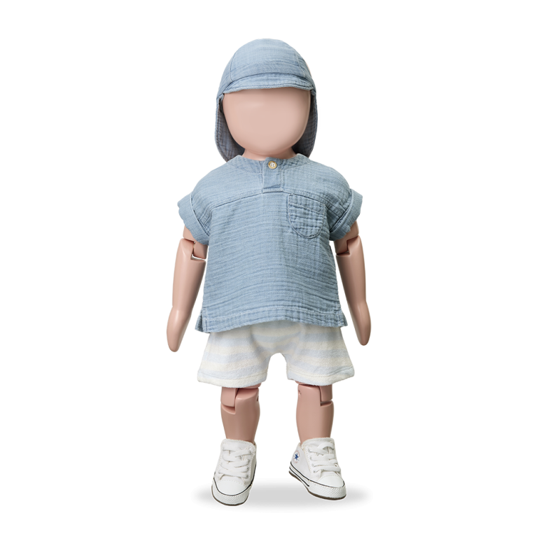 1+ IN THE FAMILY korte broek baby Feres Misty Blue blauw