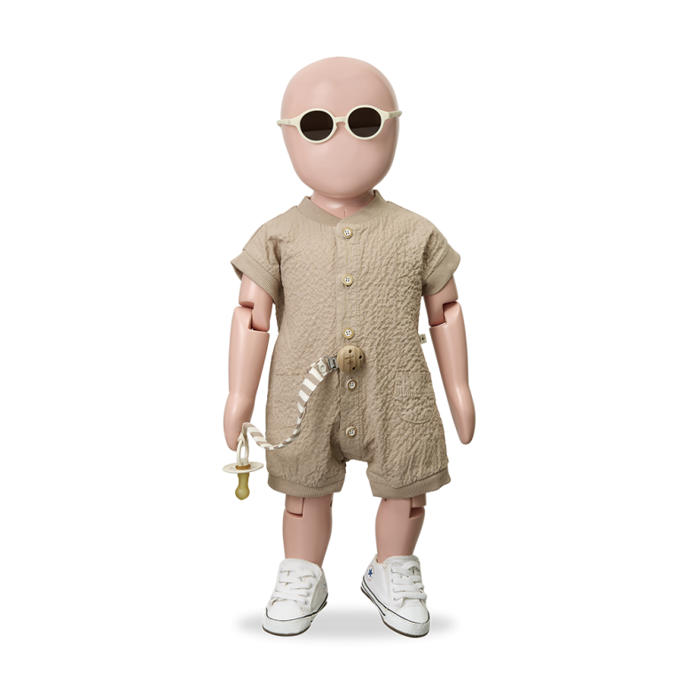 1+ IN THE FAMILY boxpakje - jumpsuit baby Filipos taupe bruin