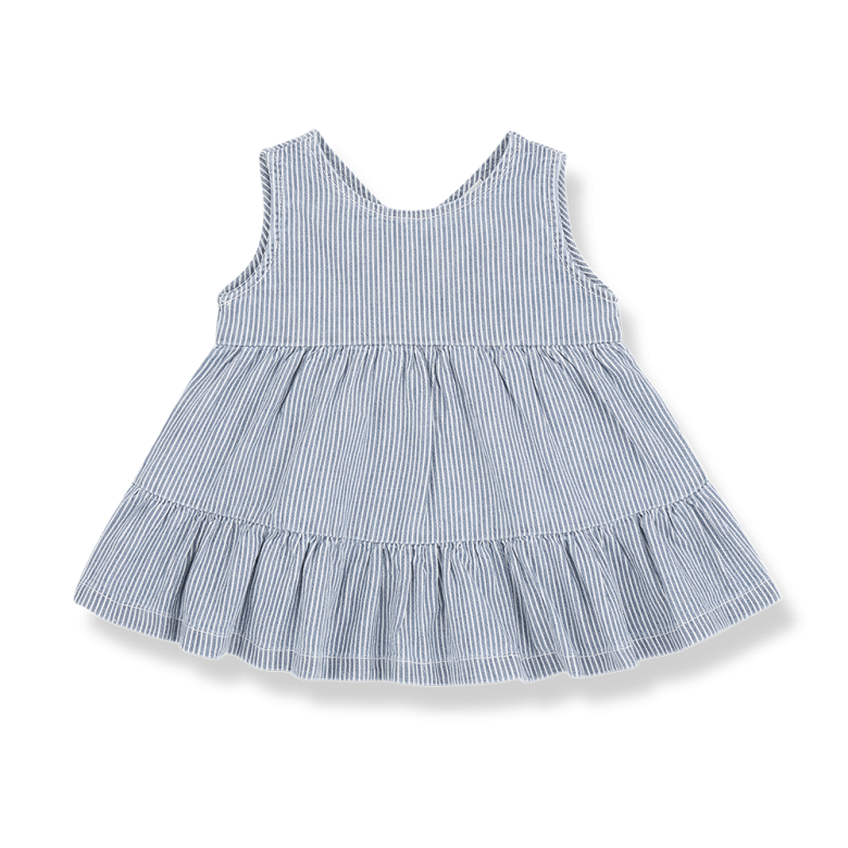 1+ IN THE FAMILY jurk baby Galdana denim spijkerjurk blauw